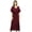 Maroon, variant on Bimba Women's Maxi Rayon Dress With Drawstring Waist & Short Kimono Sleeve