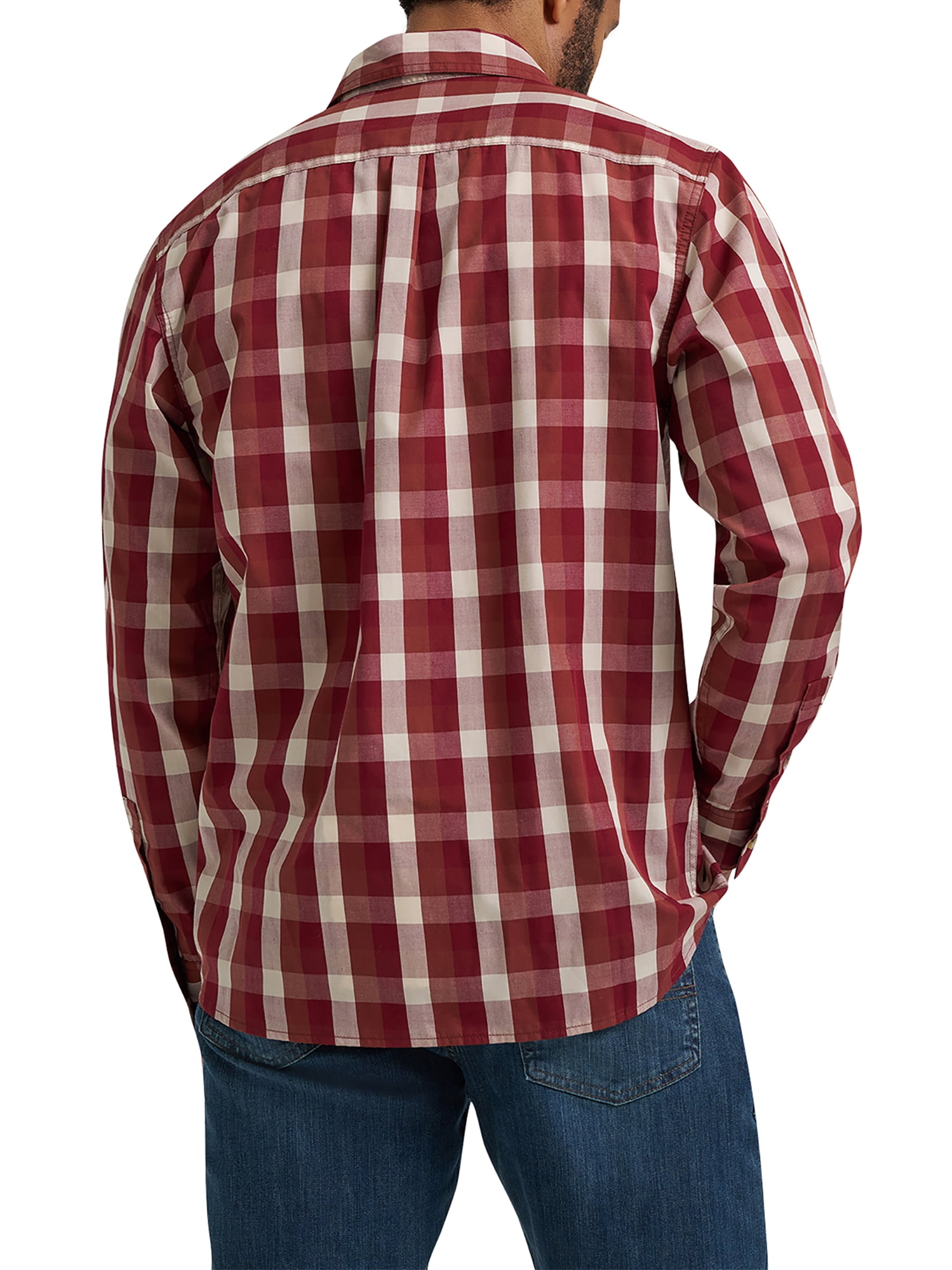 Wrangler® Men's Long Sleeve Plaid Shirt, Sizes S-5XL