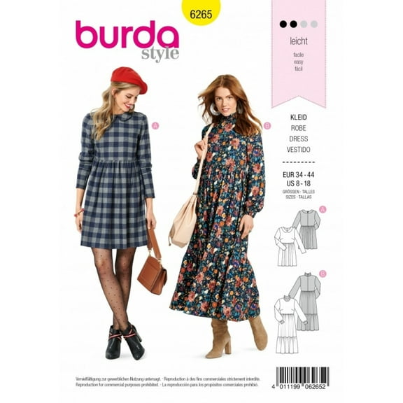 Burda Sewing Pattern 6265 Dresses