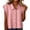 Pink, variant on Collared Button Down Short Sleeve Blouse for Women Dressy Casual Summer Work Office Tops Business Chic