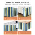 thumbnail image 6 of Blue Stripe Bed Skirt Queen Size, Yellow Colorful Striped Modern Abstract Wrap Around Bed Skirting with Adjustable Elastic Strap, Dust Ruffle Pleated Bedskirts 16 Inch Drop for Bedroom Queen Beds, 6 of 9