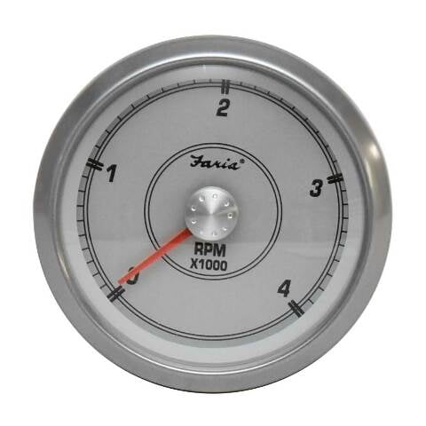 Faria Boat Tachometer Gauge TD9392A | Diesel 3 1/4 Inch Silver
