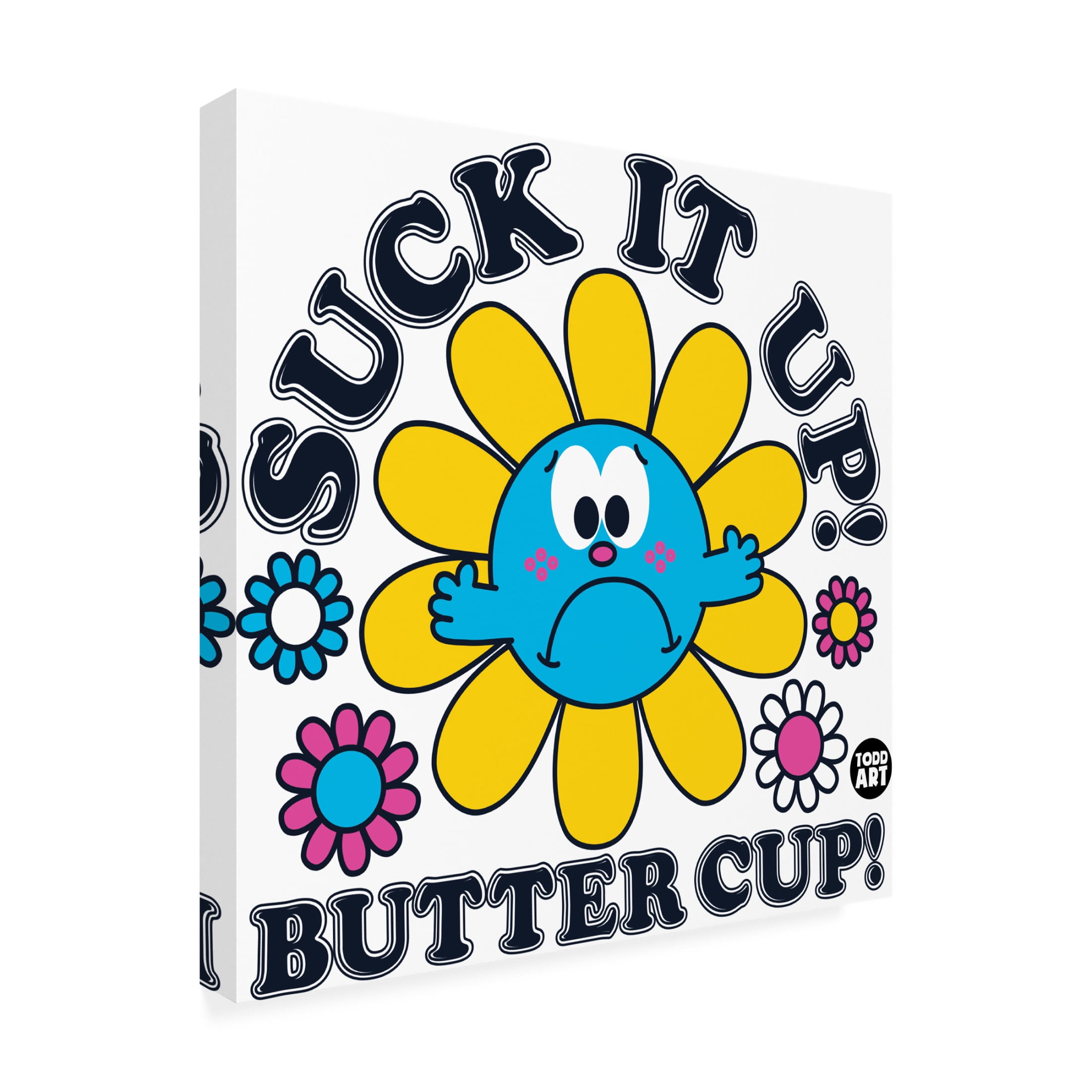 Canvas Wall Art - toddart 'Funshine Buttercup' Wall Art for Living Room, Bedroom, or Office Décor by Trademark Fine Art - 18 x 18 Inches