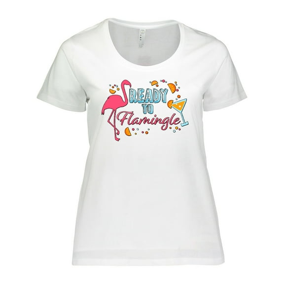 Inktastic Ready to Flamingle- Flamingo Party Women's Plus Size T-Shirt