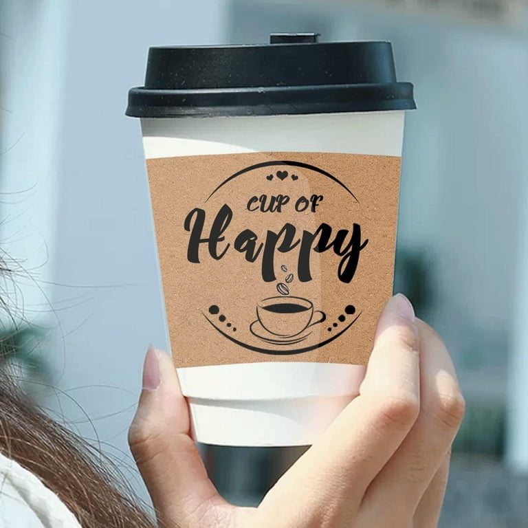 850 Count] Disposable Corrugated Hot Cup Sleeves Java