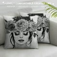 thumbnail image 3 of Awypu  Set of  Couch Bed Decorative Pillow Covers Black White Throw Pillow Covers Fashion Girls Bling Perfume Eyelashes High Heels Sayings Gray Flowers Cute Accent Pillow Covers (Black White), 3 of 5