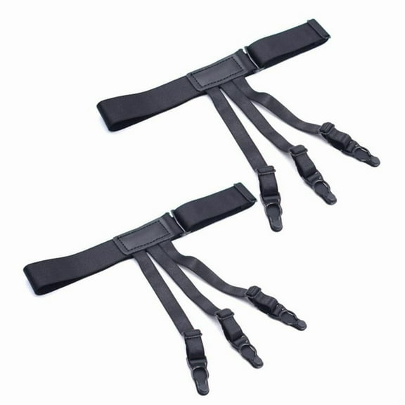 Apooke 2Pcs/Set Elastic Leg Suspenders Plastic Locking Clamps Shirt Stays Holder Straps