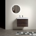 thumbnail image 2 of 30" Walnut Bathroom Vanity with Sink, Large Storage Wall Mounted Floating Bathroom Vanity for Modern Bathroom, One-Piece White Sink Basin Without Drain and Faucet, Pre-assembled, 2 of 9