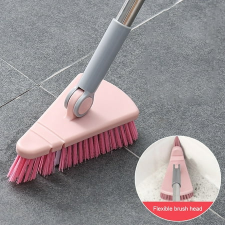 

Tile Floor Scrub Brush Triangular & Bendable Design Stiff Bristle Grout and Corner Scrubber Household Cleaning Supply New