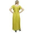 thumbnail image 2 of Bimba Women's Cotton Asymmetrical Hem Summer Pockets Dress With Scarf Dresses-4, 2 of 5