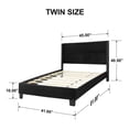 thumbnail image 2 of Giulia Velvet Upholstered Twin Platform Panel Bed - Black, 2 of 6