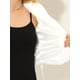 thumbnail image 5 of Abrigo esponjoso para mujer, abrigo de invierno de manga larga con lazo automático blanco XL, 5 of 5