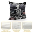 thumbnail image 4 of COMIO  Gothic Skull Lovers Floral Skull Hippie Meditation Skeleton Tarot Yoga Skeleton Throw Pillow Cover Pillowcase Skull Theme Decor for Gothic Home Office,Gothic Lovers Gifts, 4 of 5