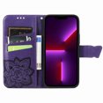 thumbnail image 3 of iPhone 13 Pro Max Case, Mantto Bling Diamond PU Leather Flip Wallet Case Hand Strap Butterfly Embossed Protective Flip Stand Card Holder Magnetic Cover for Apple iPhone 13 Pro Max, Purple, 3 of 9