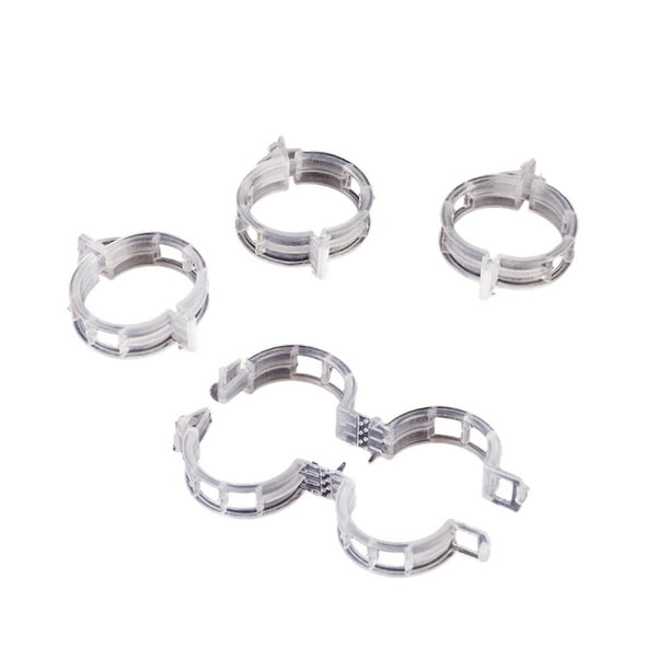 Naiovety Clip de soporte para plantas de 200 piezas, reemplazo desmontable, Color sólido, antipérdida, antioxidante, herramienta de anillo de Jardín y Patio Blanco transparente