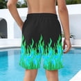 thumbnail image 6 of Cethrio Boys Beach Shorts, Relaxed Fit Fashion Elastic Waist Stretchy Board Shorts Mint Green Size 12-13T, 6 of 7