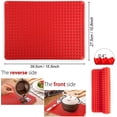 thumbnail image 4 of Silicone Baking Mat Pyramid Sheets Cooking Pan 16"x11" 2 Pack-Red，Best Healthy Fat Reducing Nonstick Cooking Mat for Baking Mat with Grid for Oven Grilling BBQ, Baking and Roasting, 4 of 5
