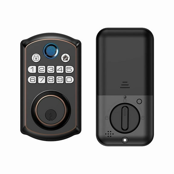 Fingerprint Door Lock, Keyless Entry Door Lock, Electronic Keypad Deadbolt,Auto Lock, Biometric Smart Locks for Front Door, Easy Install, (Black)