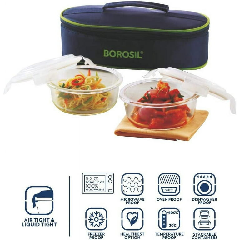 Borosil Lunch Box Kids - Set of 2 - 11 Oz Glass Lunch Containers with Soft  Insulated Lunch Bag, 100% Leakproof Locking Lids, BPA Free, Microwavable &  Dishwasher Safe, Lunch Box For