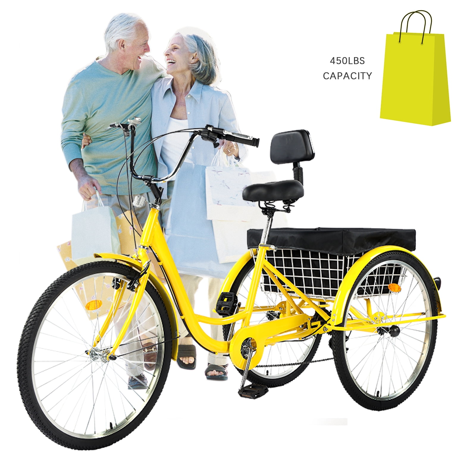 Jacgood Adult Tricycle 26" Wheels 7Speed Trike 3 Wheels Trike with