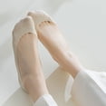 thumbnail image 3 of 5 Pairs Women Low Cut Invisible Liner Socks Soft Stretch Mesh Top with Reinforced Toe and Moisture-Wicking Terry Cotton Sole - 5 pcs-D, 3 of 7