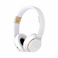 thumbnail image 3 of Bluetooth headphones with up to 40 hours battery, microphone for call, foldable and comfortable, Android and iOs compatible - White, 3 of 3