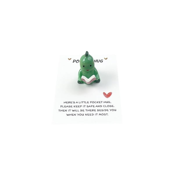 Tarjetas de Regalo de Vacaciones Tarjeta de Bolsillo de Resina de Dinosaurio Verde con Tarjeta, Compacto 9x6 cm para Cumpleaños, Aprecio, Regalo de Recuerdo