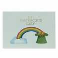 thumbnail image 1 of St Patrick's Day Cutting Board, Leprechaun Hat Pot of Gold Fortune Wealth Rainbow Illustration, Decorative Tempered Glass Cutting and Serving Board, in 3 Sizes, by Ambesonne, 1 of 2