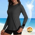 thumbnail image 2 of DAFEI Haut de Sport pour Femmes à Manches Longues, Col Rond, Séchage Rapide, Vêtement de Protection contre le Soleil, Randonnée et Course, 2 of 7