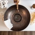 thumbnail image 3 of Handmade Dark Copper Vessel Sink | Hammered Solid Copper Bathroom and Kitchen Sink | *Drain Cap Included*, 3 of 5