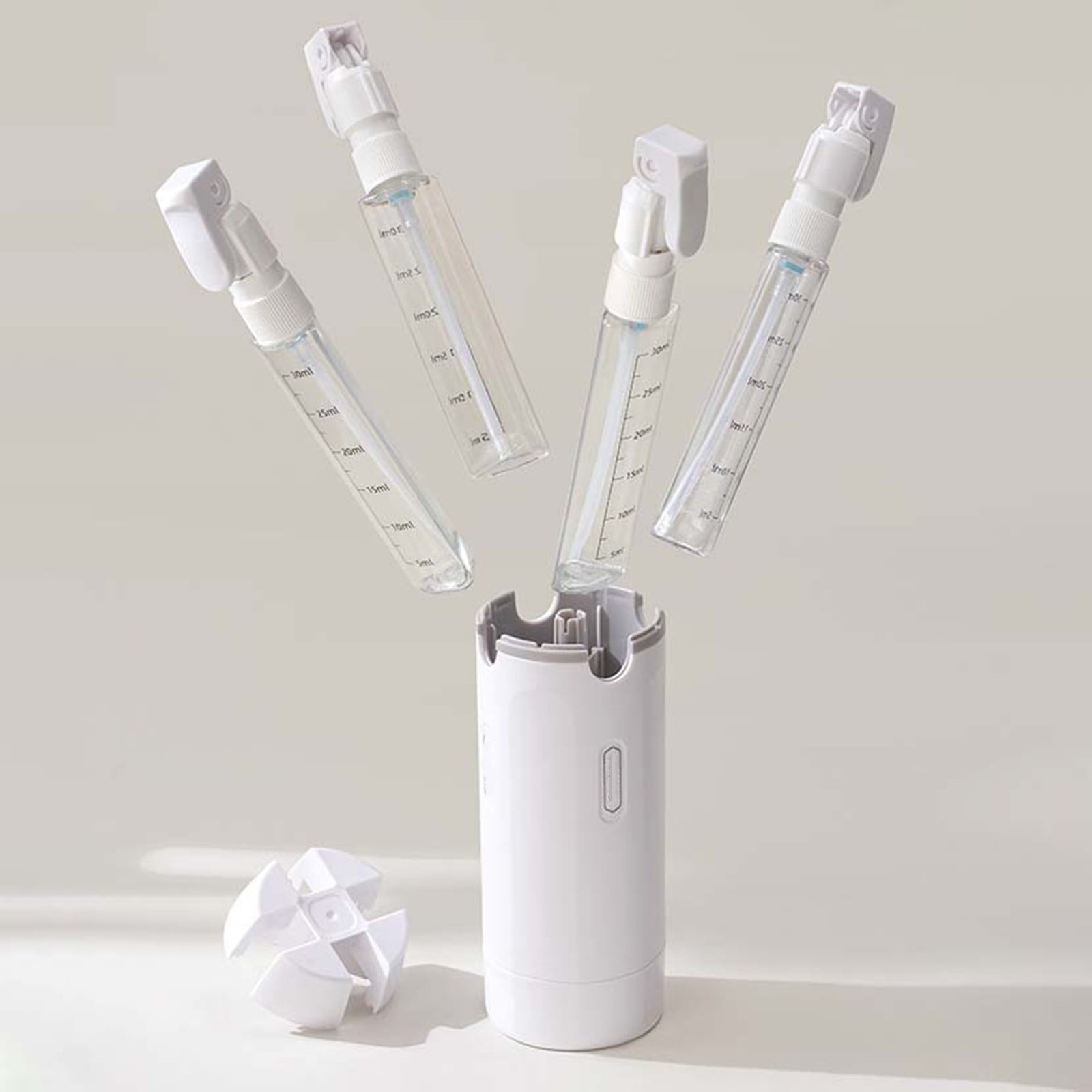 Gytml 4-In-1 Travel Toiletry Dispenser Kit, 30Ml Leak-Proof Refillable Bottles With Storage Case & Labels, Portable Shampoo Lotion Containers For Flights, Gym & Travel(White-A)