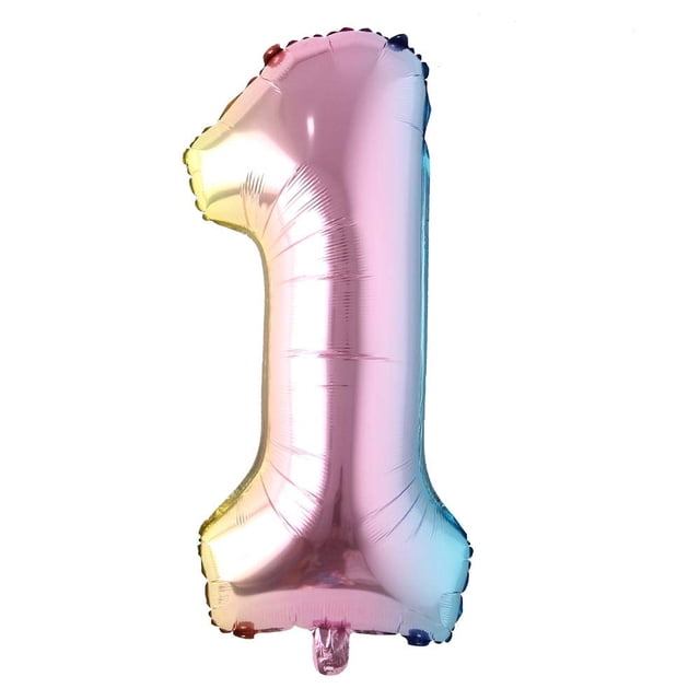 Balloon Ruinasi, número 0-9, diseño de arcoíris degradado, 1 m