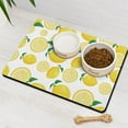 thumbnail image 3 of Fresh Lemon Dog Bowl Mat - Non-Slip Absorbent Pet Food Pad with Bright Yellow Vintage Design, Large Size for Messy Eaters, 3 of 5