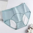 thumbnail image 5 of Women Leak Proof Incontinence Underwear Washable Absorbent Mid Waist Panties Postpartum Bladder Control Briefs Light Blue L, 5 of 5