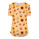thumbnail image 3 of Pullover de Cuello Redondo de Manga Corta para Mujeres con Pecho Plisado Y Impresión de Abejas, Poliéster Casual, 3 of 6