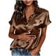 thumbnail image 3 of TaTaai Satin Inspired Cardigan Blouse, Women's Short Sleeve Loose Top, Smooth Soft Pullover, Thanksgiving Fall Wear, Holiday Party and Seasonal Attire Gift, 3 of 9