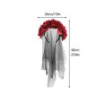 thumbnail image 2 of rojo + negro Diadema roja y negra de Halloween Bruja europea y americana visten velo de flores rosas accesorios para el cabello con hebilla para la cabeza de fiesta Material: Tela de poliéster Malla D, 2 of 8
