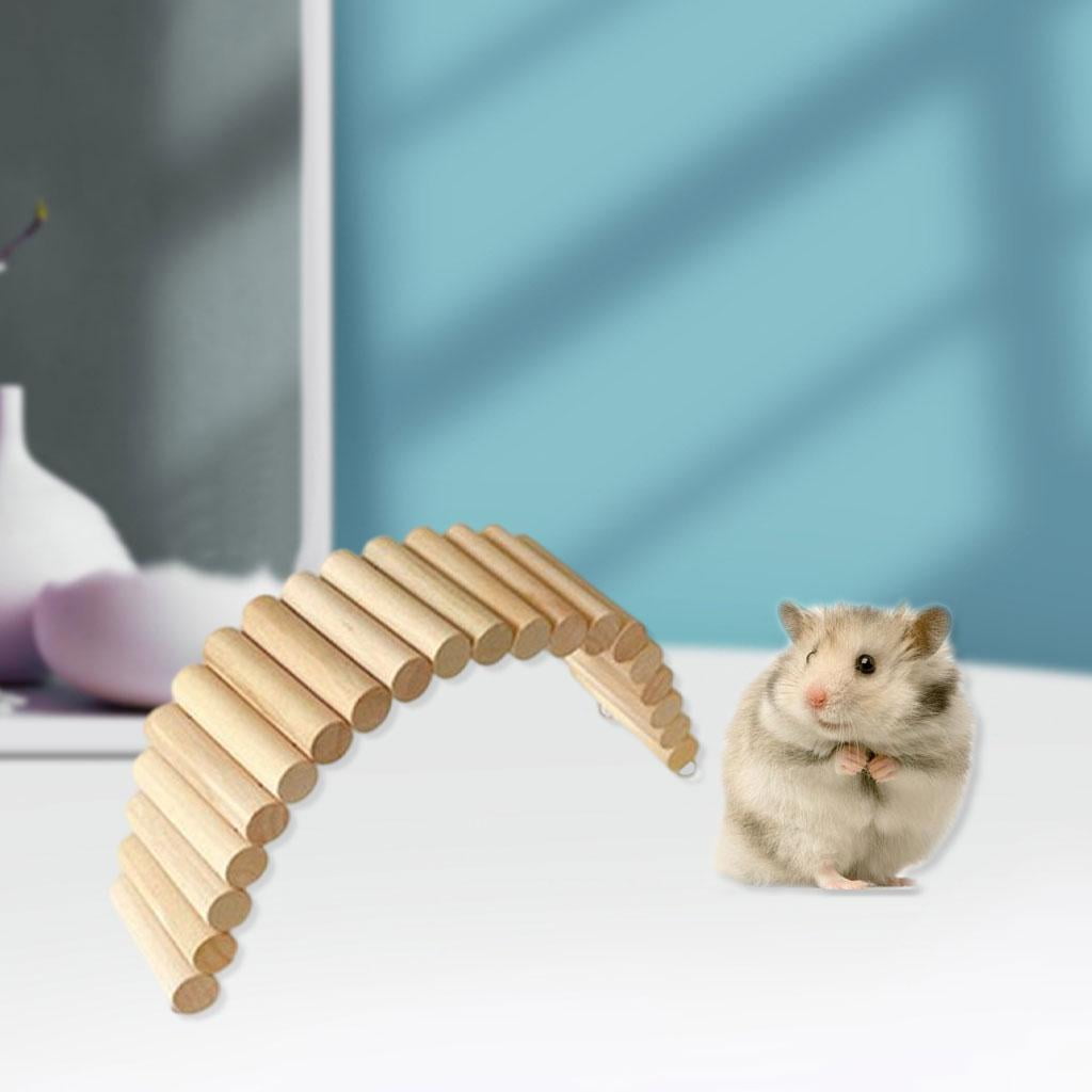 EHJRE 2x Hamster Bridge Pet Climb Parrot Stand Platform Toy Play Budgie