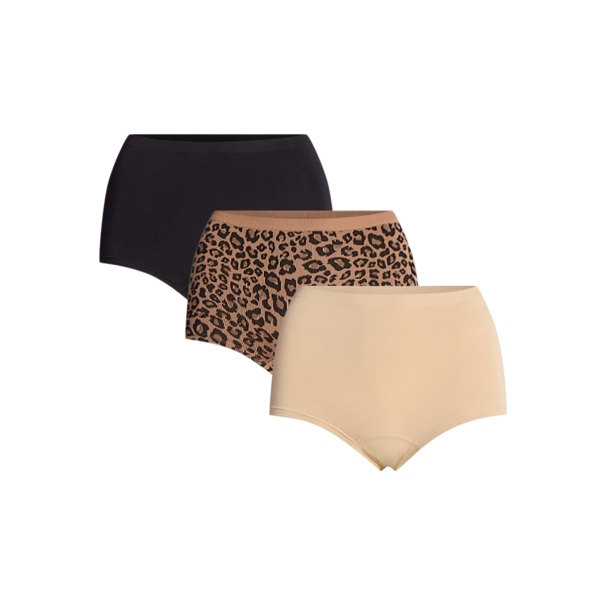 Joyspun Women's Seamless Boyshort Panties, 3-Pack, Sizes XS-3XL