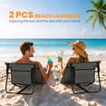 thumbnail image 3 of Outsunny Foldable Lounge Chairs with Carry Bag Grey, 3 of 6