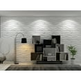 thumbnail image 3 of Dundee Deco 3D Wall Panels - Contemporary Wave Paintable White PVC Wall Paneling for Interior Wall Decor, Pack of 10, Covers 26.9 sq. ft, 3 of 4