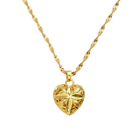 Necklace Fashion Heart Shape Flower Angel Pendant Necklace Jewelry Gold Gifts H2