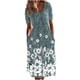 thumbnail image 1 of Moda Mujer Verano Casual Cuello Redondo Estampado Froral Manga Corta Vestido Suelto Fridja  qw3261, 1 of 1