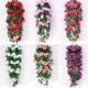 thumbnail image 2 of Flores artificiales de ratán para decoración de pared, rosas para colgar en la pared, accesorios de decoración para el hogar, corona de flores decorativas para bodas y Navidad, 2 of 5