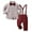 BrickRed, variant on Hiijoy Toddler Boys Outfits Long Sleeve Striped Dress Shirt Suspender Pants Suit, Sizes 2-3T