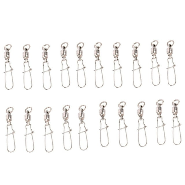 fastboy 20pieces Performance Améliorée et Fiable - Ensemble de Pivot de Sécurité de Pêche Mousqueton en Acier Inoxydable Durable Pêche Pivot 7-Tension force47kg