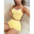 thumbnail image 2 of Ekouaer Cami Pajama Sets Y2K 2 Piece Lace Crop Top and Shorts Sexy Pjs Summer Lingerie Sleepwear Nightwear for Women, 2 of 6