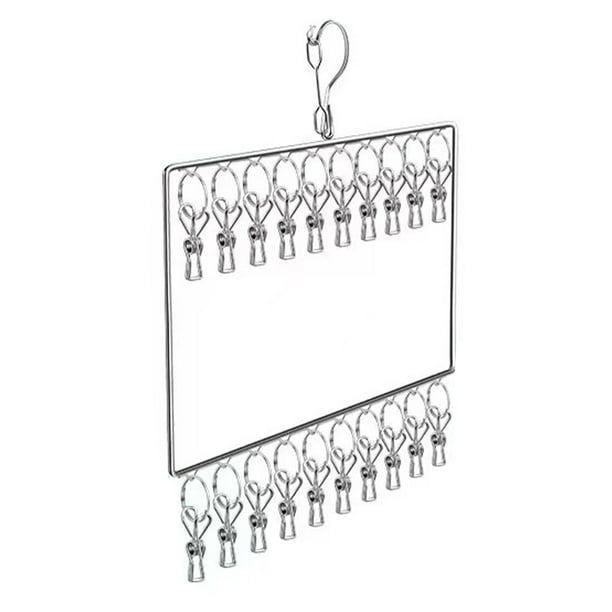 Estante para ropa NikouMX de acero inoxidable estante de secado multifuncional para secar calcetines con clip