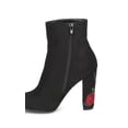 thumbnail image 4 of New Women Wild Diva Blossom-24 Faux Suede Almond Toe Rose Embroidered Ankle Boot, 4 of 5