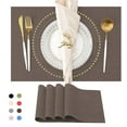thumbnail image 1 of SUTENGDA Placemats  Woven Crossweave Placemat for Dining Table  PVC Vinyl Kitchen Mat  Set of 4  12x18 Inches  Yellow, 1 of 7